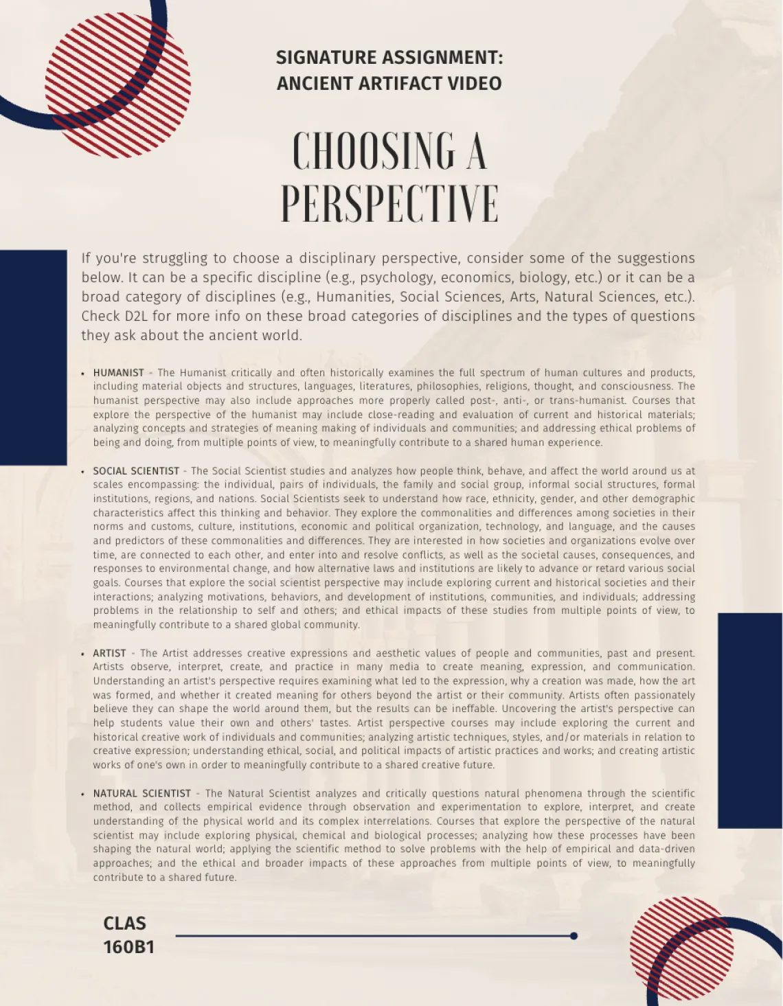 Choosing a perspective instructions