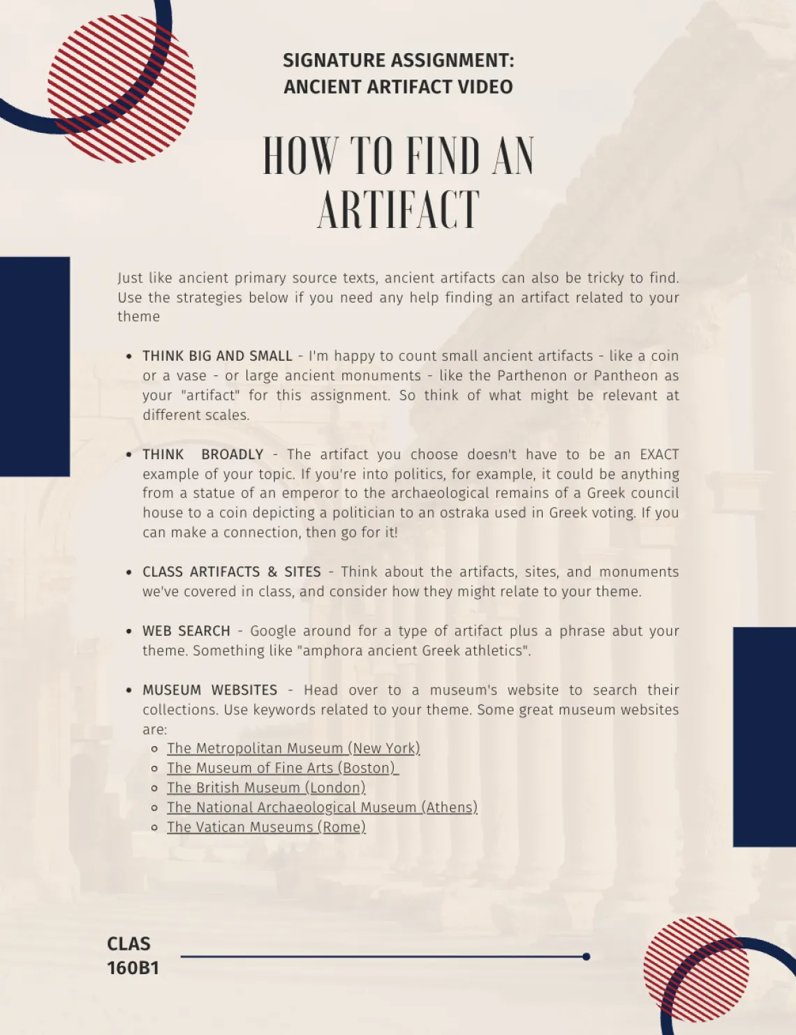How to find an artifact instructions