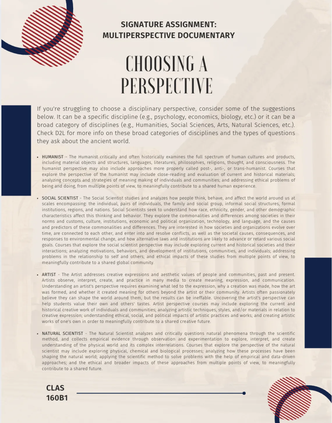 Choosing a perspective instructions
