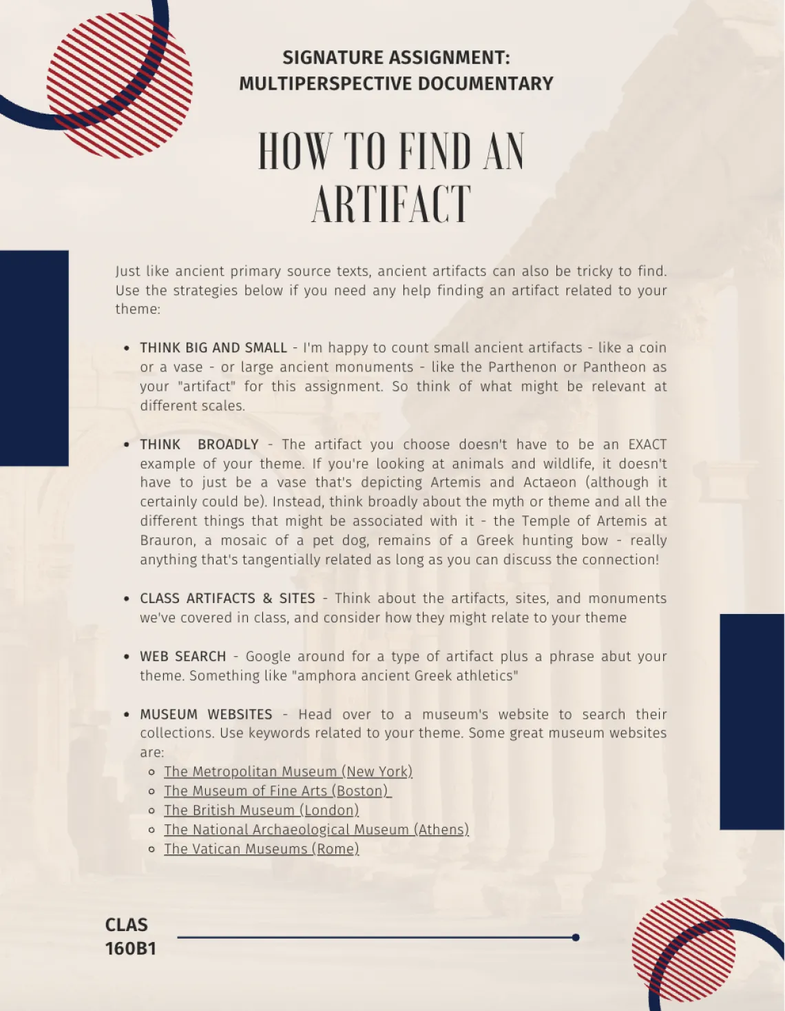 How to find an artifact instructions