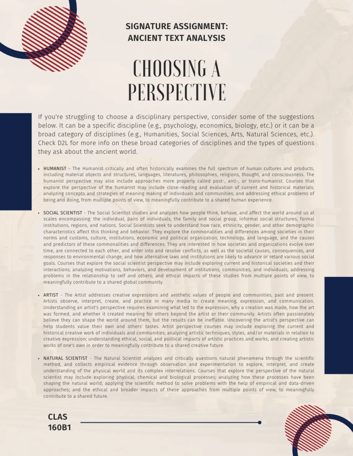 Choosing a perspective instructions